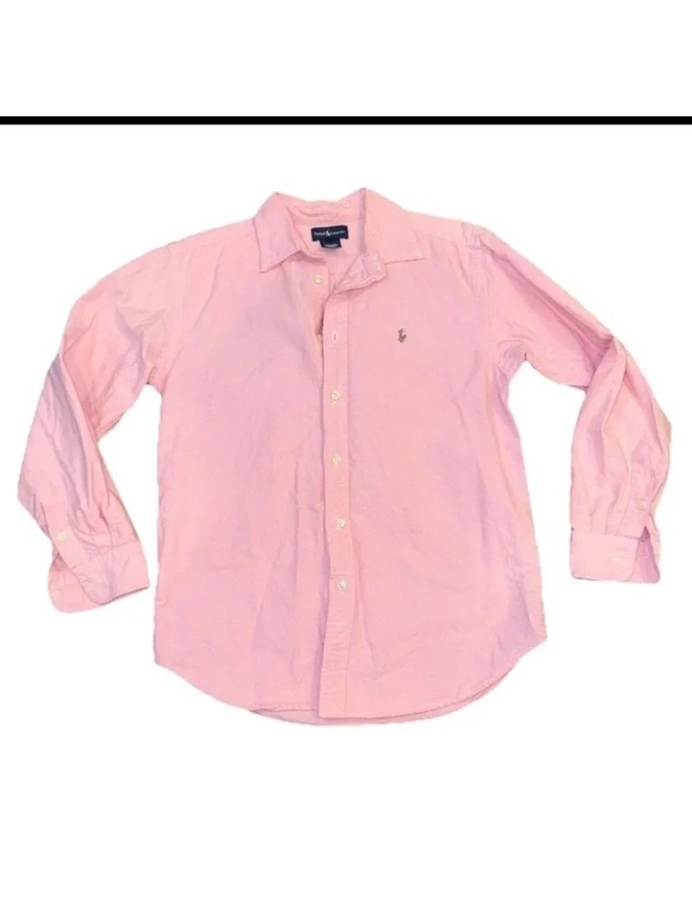 Ralph Lauren VTG Pink Classic Fit Oxford Button Down Shirt Pony Boys 14 Womens S